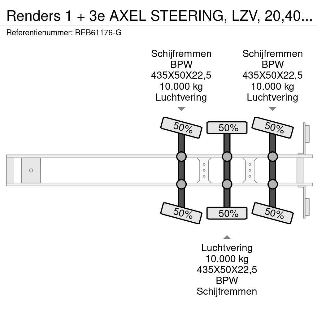 Renders 1 + 3e AXEL STEERING, LZV, 20,40,45 FT Kontajnerové návesy