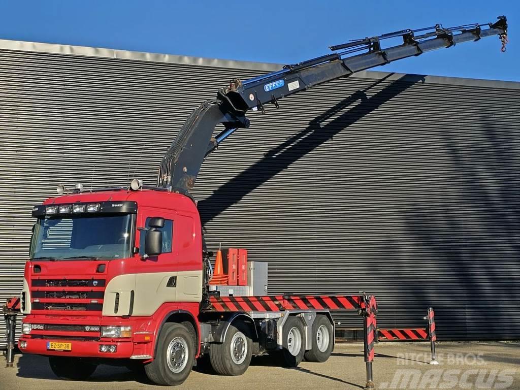 Scania R164.480 V8 / 8x4 / EFFER 72 t/m CRANE / KRAN Autožeriavy, hydraulické ruky