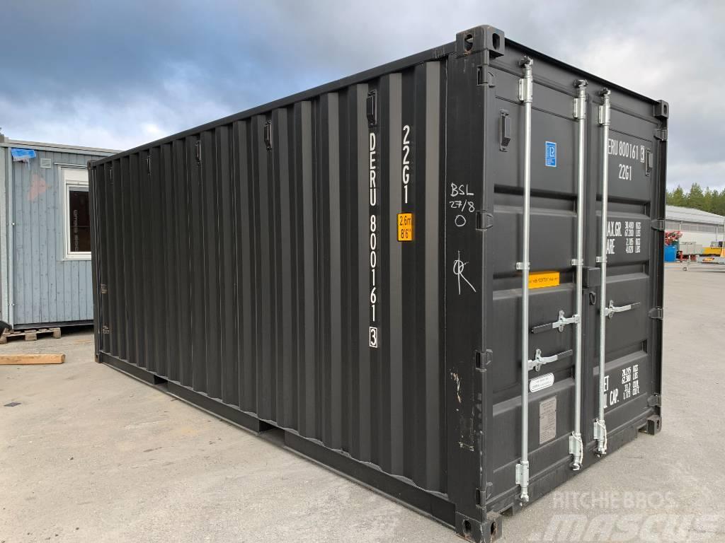  Sjöfartscontainer 20fot ny svart isolerad med el Obytné kontajnery