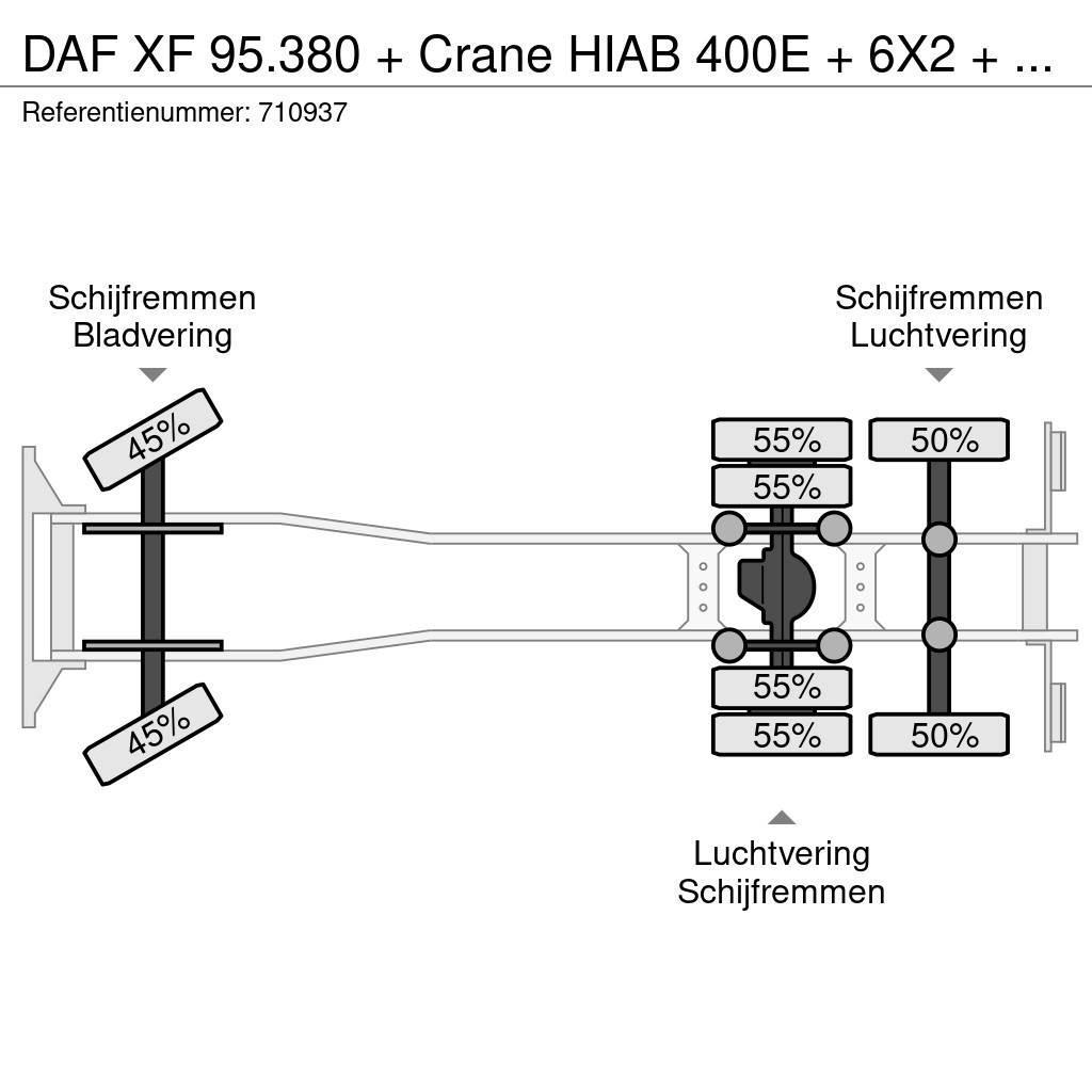 DAF XF 95.380 + Crane HIAB 400E + 6X2 + AIRCO Univerzálne terénne žeriavy