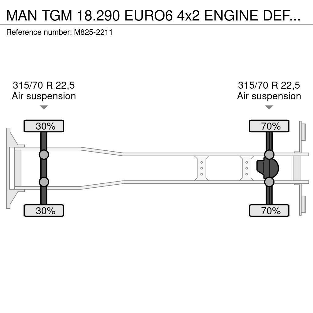 MAN TGM 18.290 EURO6 4x2 ENGINE DEFECT!!! Chladiarenské nákladné vozidlá