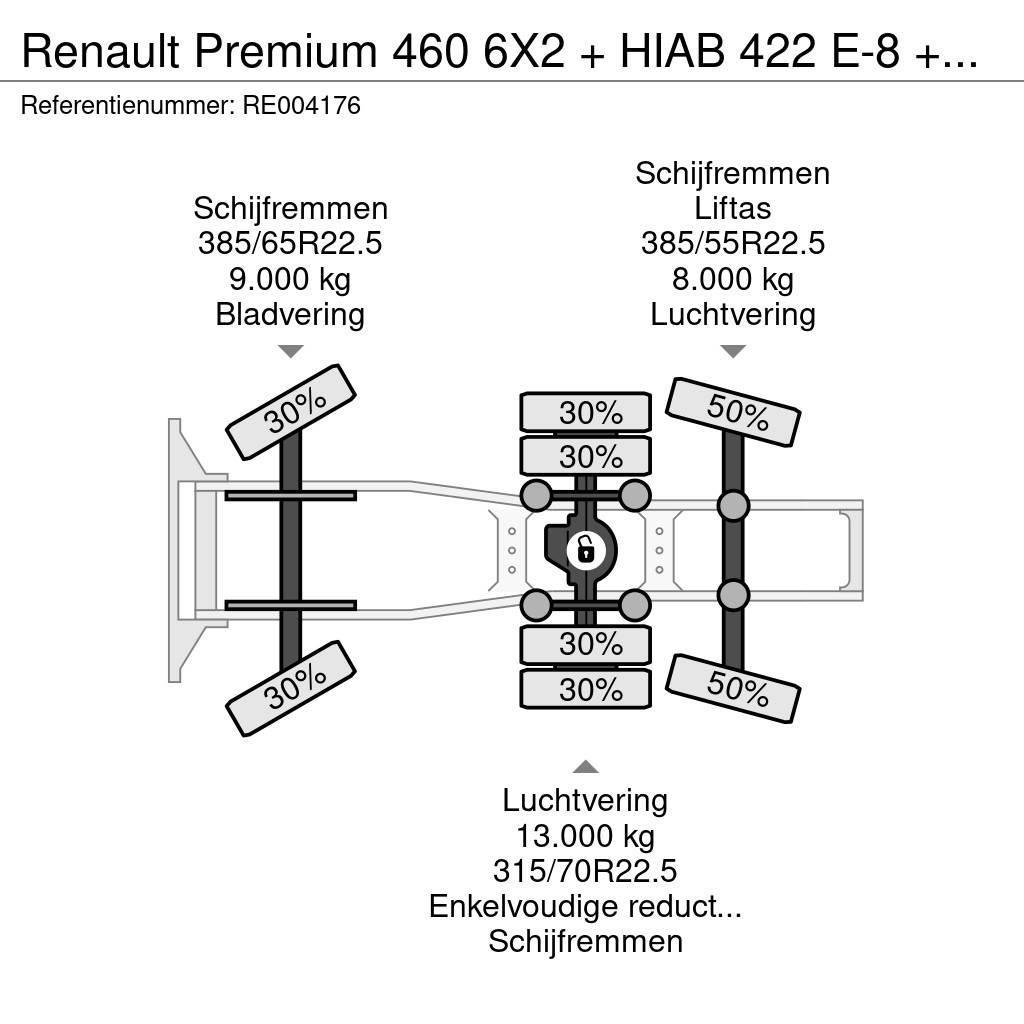 Renault Premium 460 6X2 + HIAB 422 E-8 + REMOTE CONTROL Ťahače