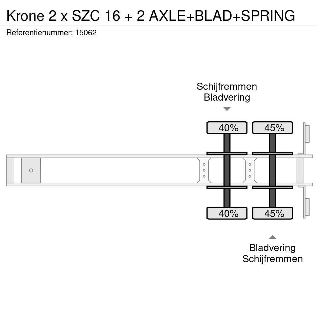 Krone 2 x SZC 16 + 2 AXLE+BLAD+SPRING Kontajnerové návesy