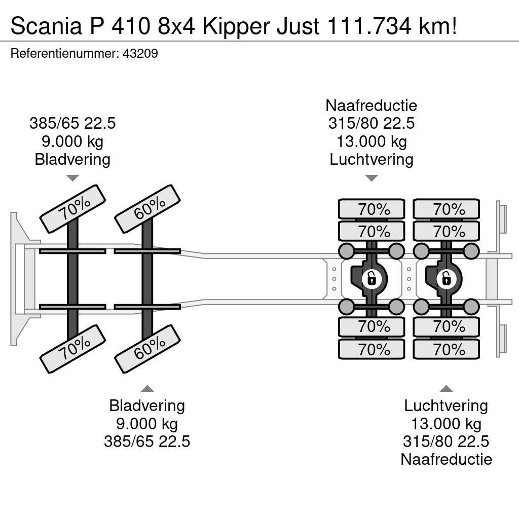 Scania P 410 8x4 Kipper Just 111.734 km! Sklápače