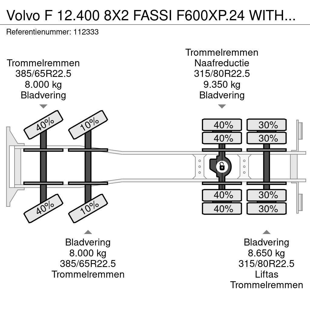 Volvo F 12.400 8X2 FASSI F600XP.24 WITH JIB Univerzálne terénne žeriavy