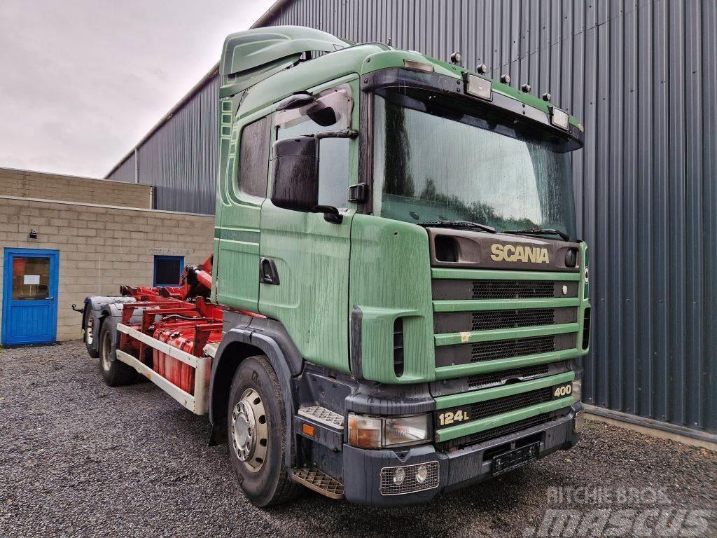 Scania R124-400 6x2 / FREINS TAMBOURS / DRUM BRAKES Hákový nosič kontajnerov