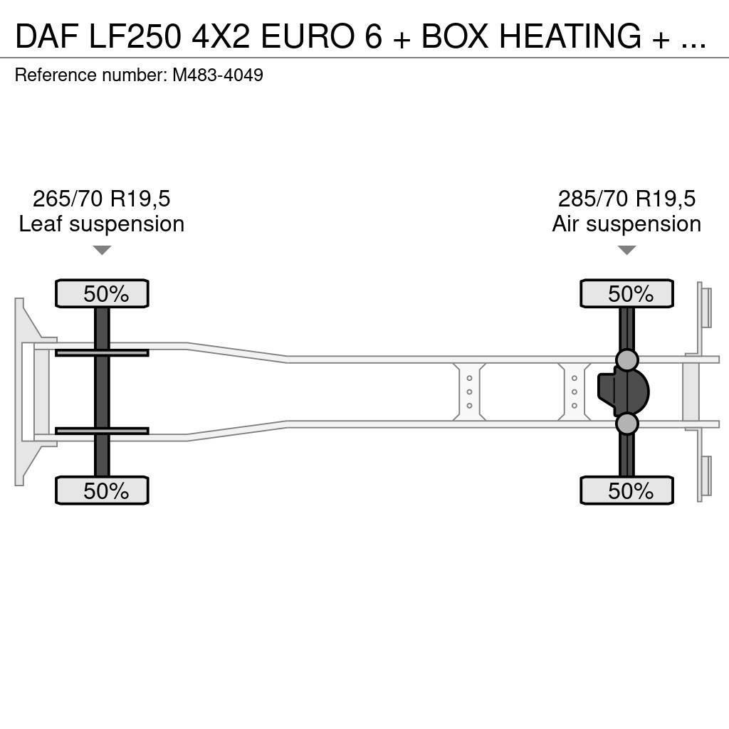 DAF LF250 4X2 EURO 6 + BOX HEATING + LIFT 2000 KG. Skriňová nadstavba