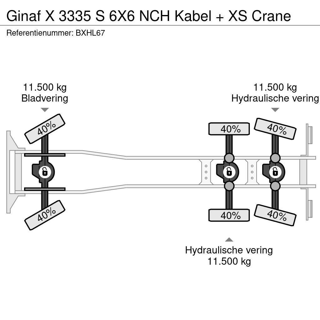 Ginaf X 3335 S 6X6 NCH Kabel + XS Crane Hákový nosič kontajnerov
