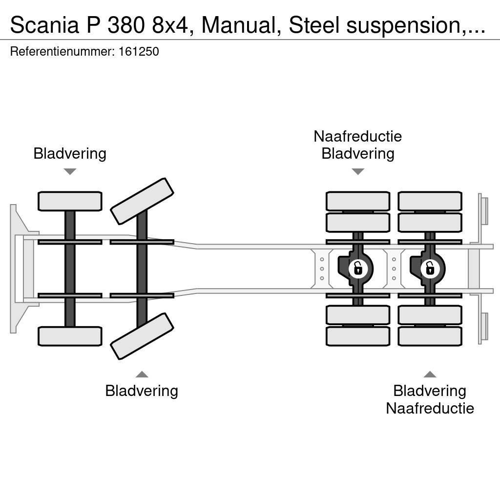 Scania P 380 8x4, Manual, Steel suspension, Liebherr, 9 M Domiešavače betónu