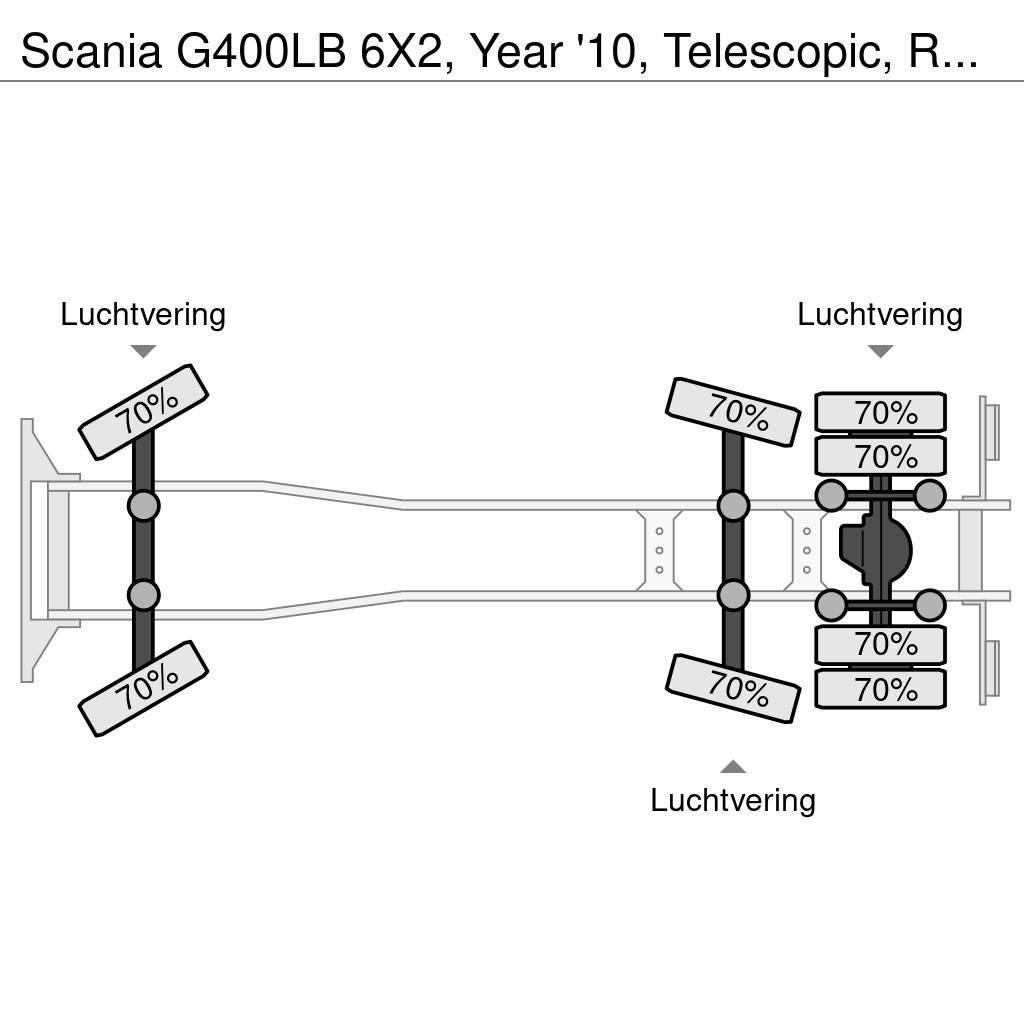 Scania G400LB 6X2, Year '10, Telescopic, Remote control! Ramenové nosiče kontajnerov