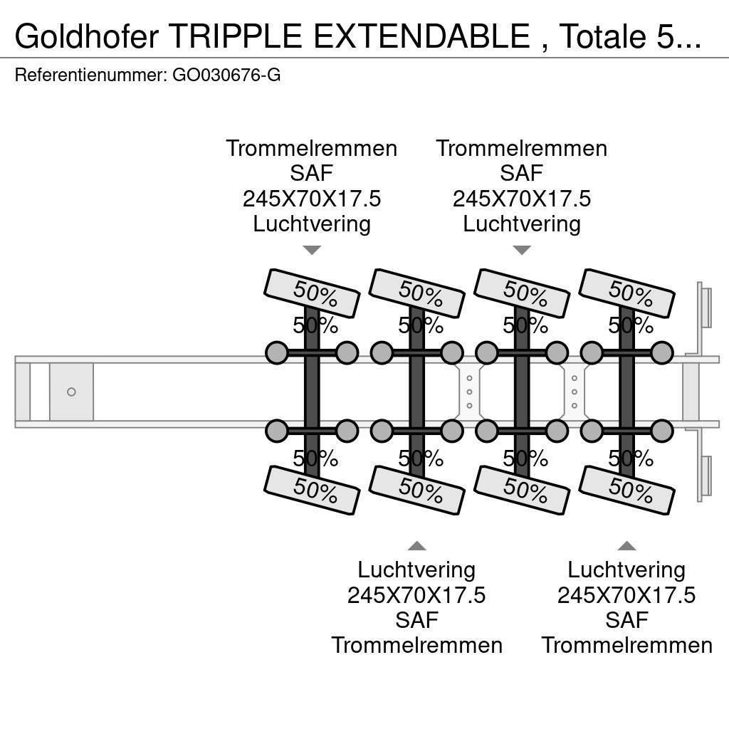 Goldhofer TRIPPLE EXTENDABLE , Totale 51 M 4 AXEL STEERING Podvalníkové návesy