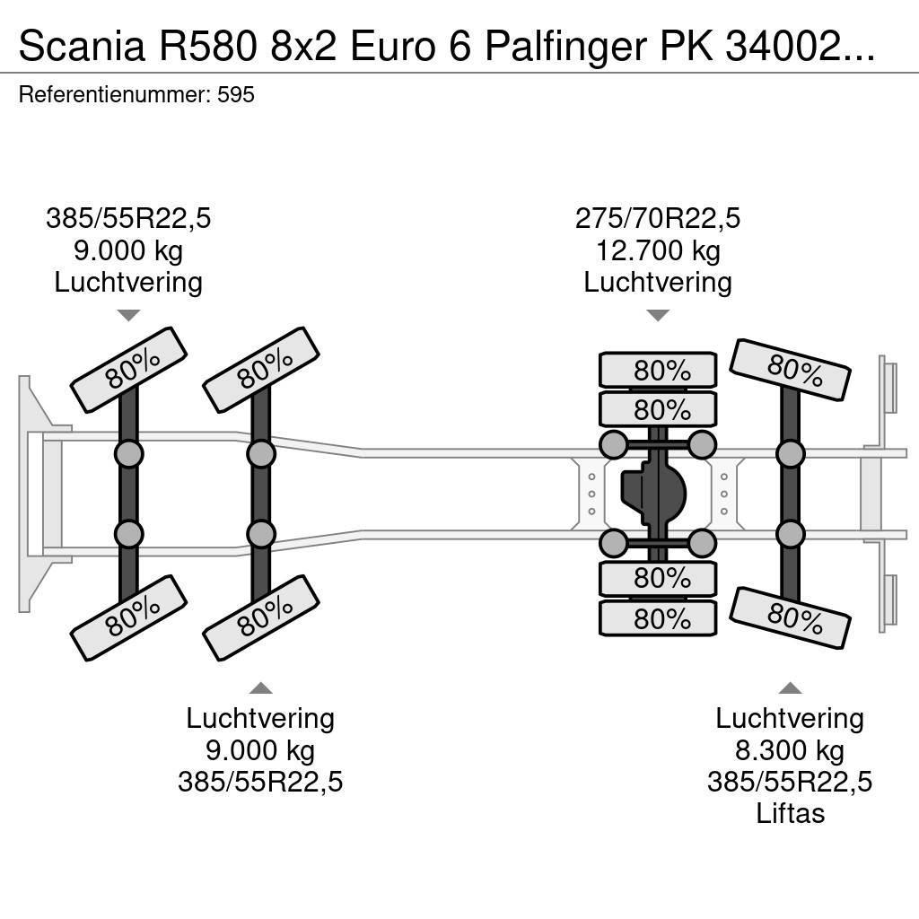 Scania R580 8x2 Euro 6 Palfinger PK 34002-SHF 7 x Hydr. W Univerzálne terénne žeriavy