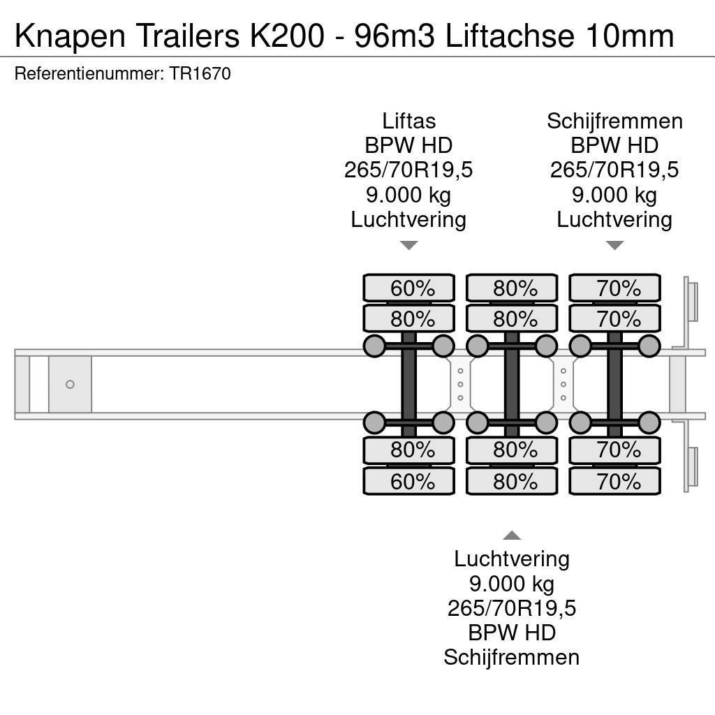 Knapen Trailers K200 - 96m3 Liftachse 10mm Návesy s pohyblivou podlahou