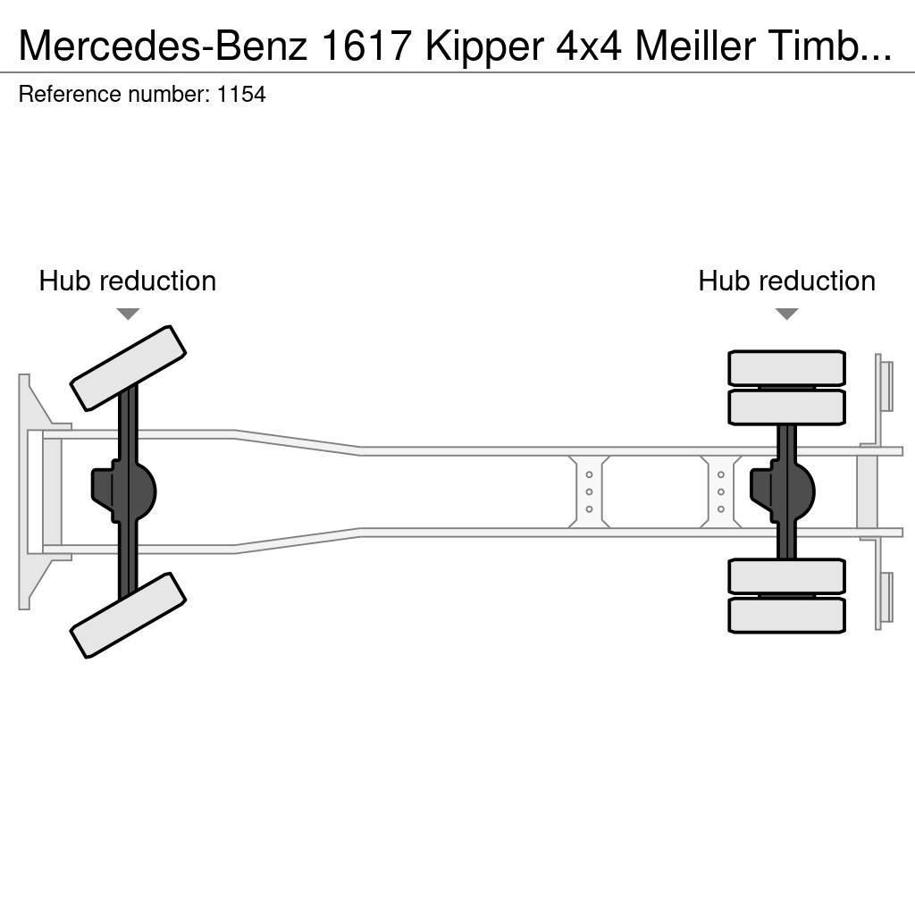 Mercedes-Benz 1617 Kipper 4x4 Meiller Timber Crane Big Axle Good Sklápače