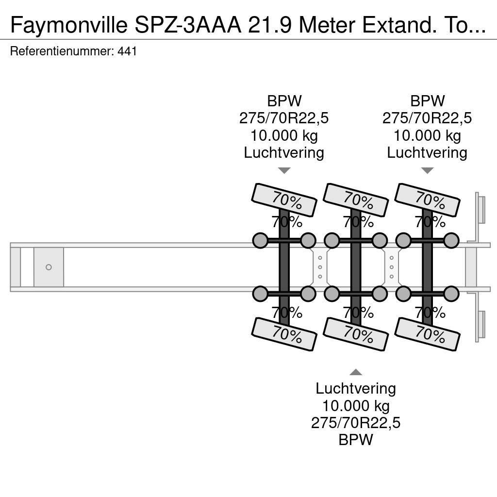 Faymonville SPZ-3AAA 21.9 Meter Extand. Total lenght: 35.5 met Valníkové návesy/Návesy sa sklápacím bočnicami