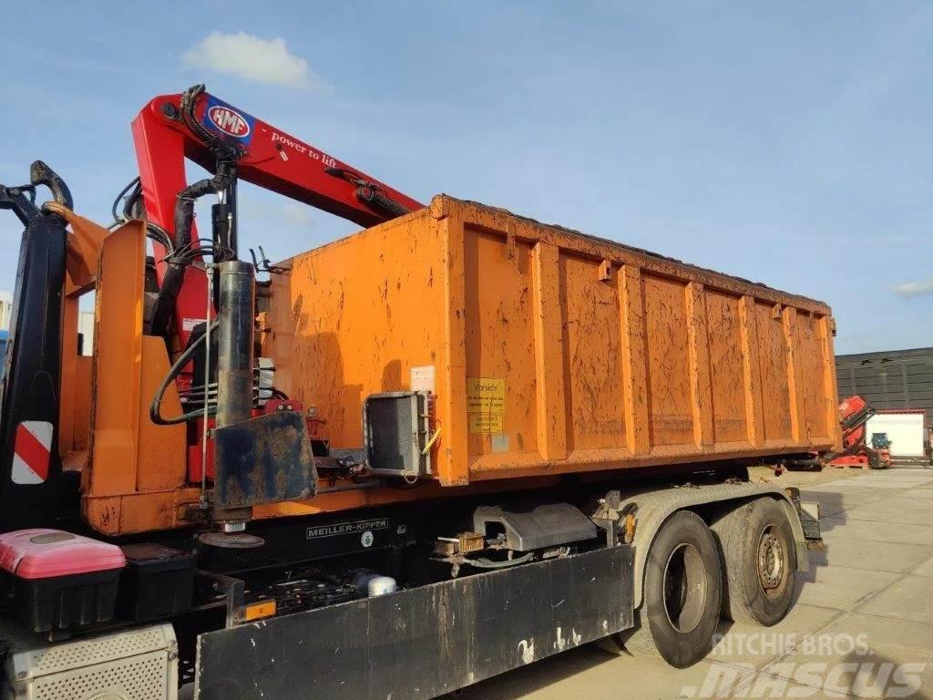 HMF kraan 1244 Z2 op container / afzetcontainer met kr Prepravné kontajnery