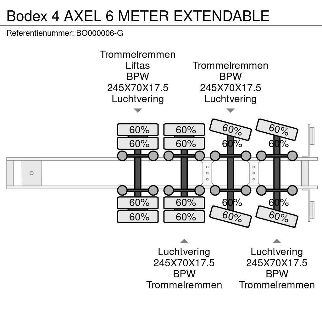 Bodex 4 AXEL 6 METER EXTENDABLE Podvalníkové návesy