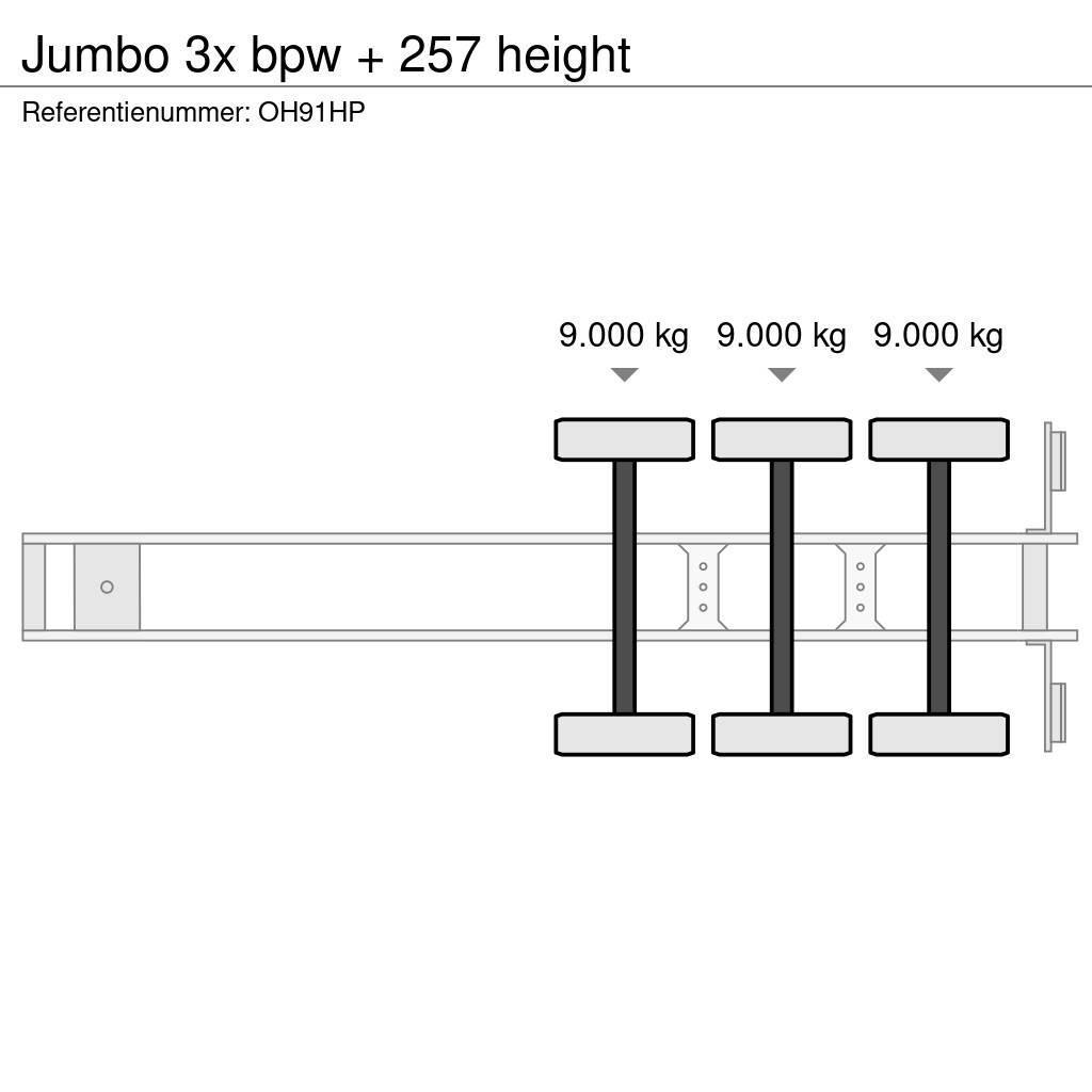Jumbo 3x bpw + 257 height Plachtové návesy