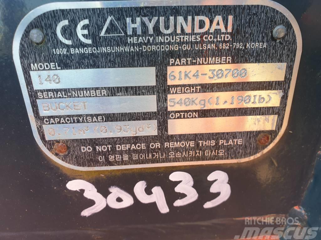 Hyundai Excavator Bucket, 61K4-30700, 140 Lopaty