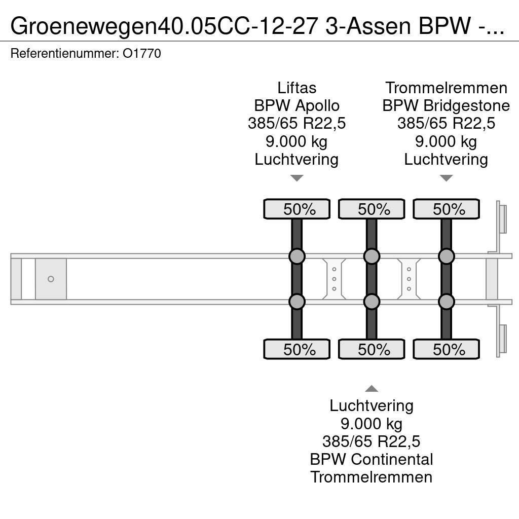 Groenewegen 40.05CC-12-27 3-Assen BPW - Lift-as - Drum Brakes Kontajnerové návesy