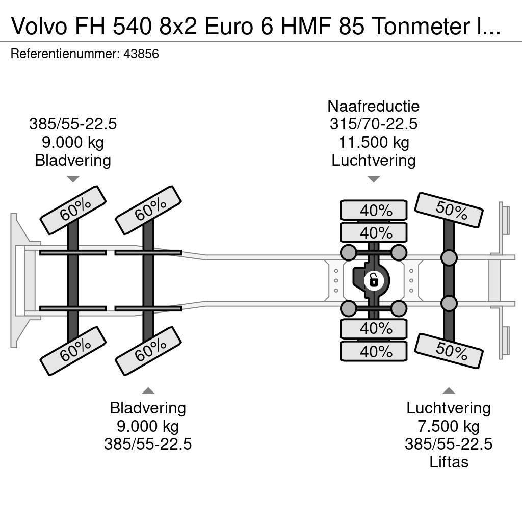 Volvo FH 540 8x2 Euro 6 HMF 85 Tonmeter laadkraan + Fly- Univerzálne terénne žeriavy