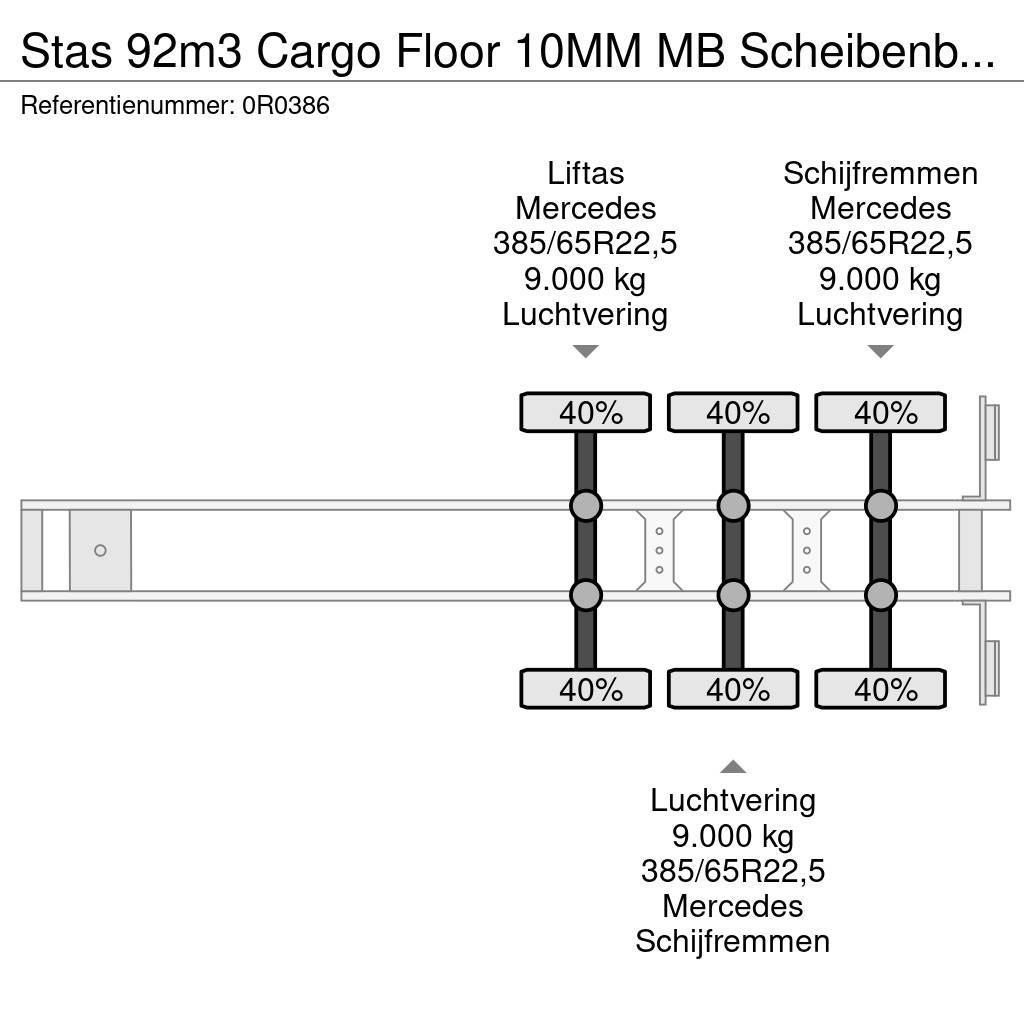 Stas 92m3 Cargo Floor 10MM MB Scheibenbremsen Liftachse Návesy s pohyblivou podlahou