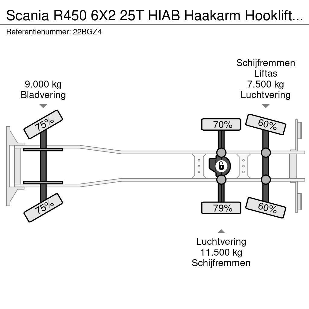 Scania R450 6X2 25T HIAB Haakarm Hooklift Remote, NL Truc Hákový nosič kontajnerov