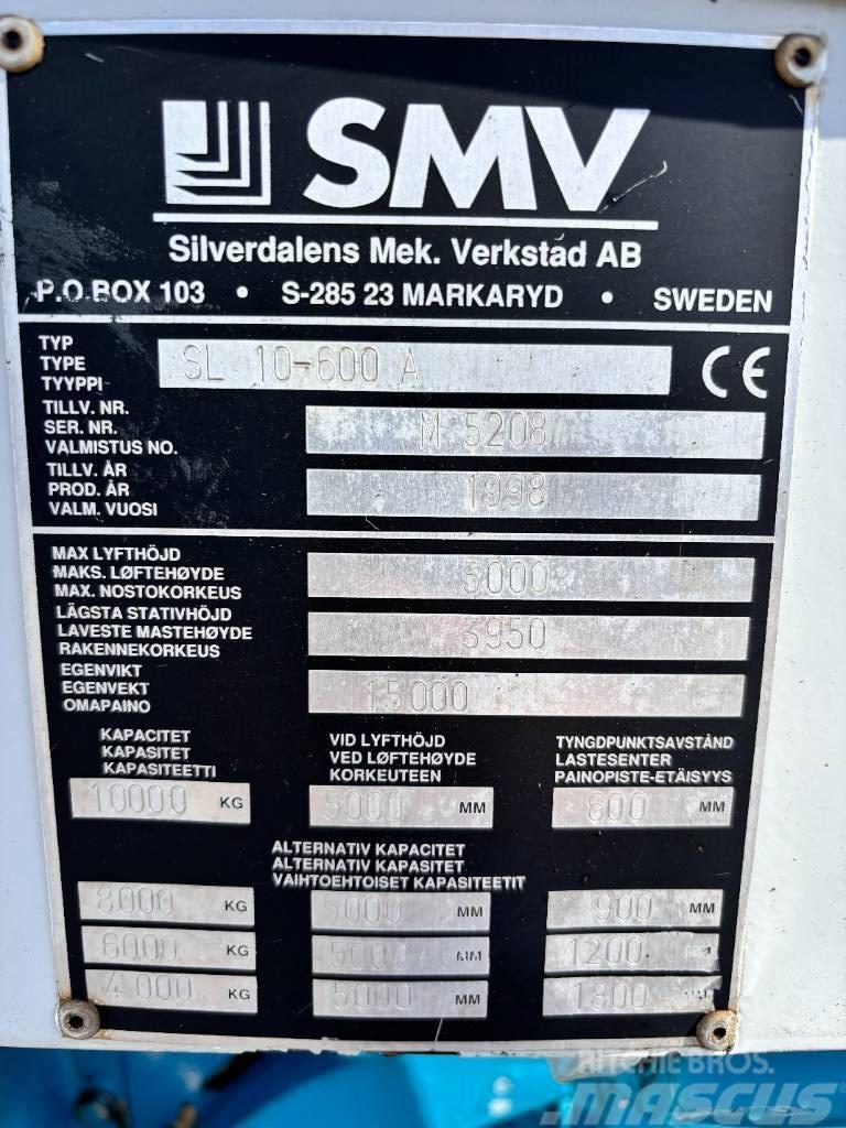 SMV SL 10-600 A + extra counterweight 12t. capacity Dieselové vozíky