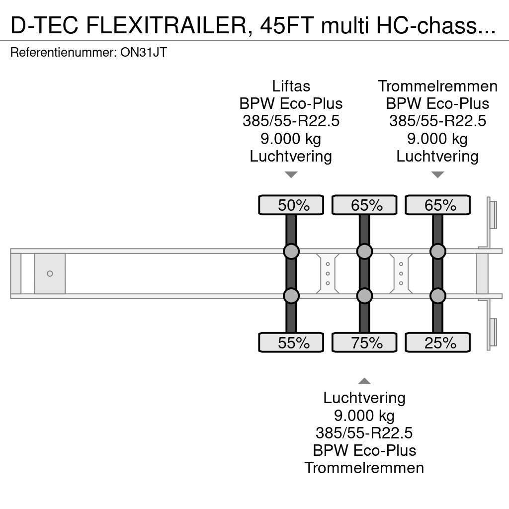 D-tec FLEXITRAILER, 45FT multi HC-chassis, ADR (EX/II, E Kontajnerové návesy