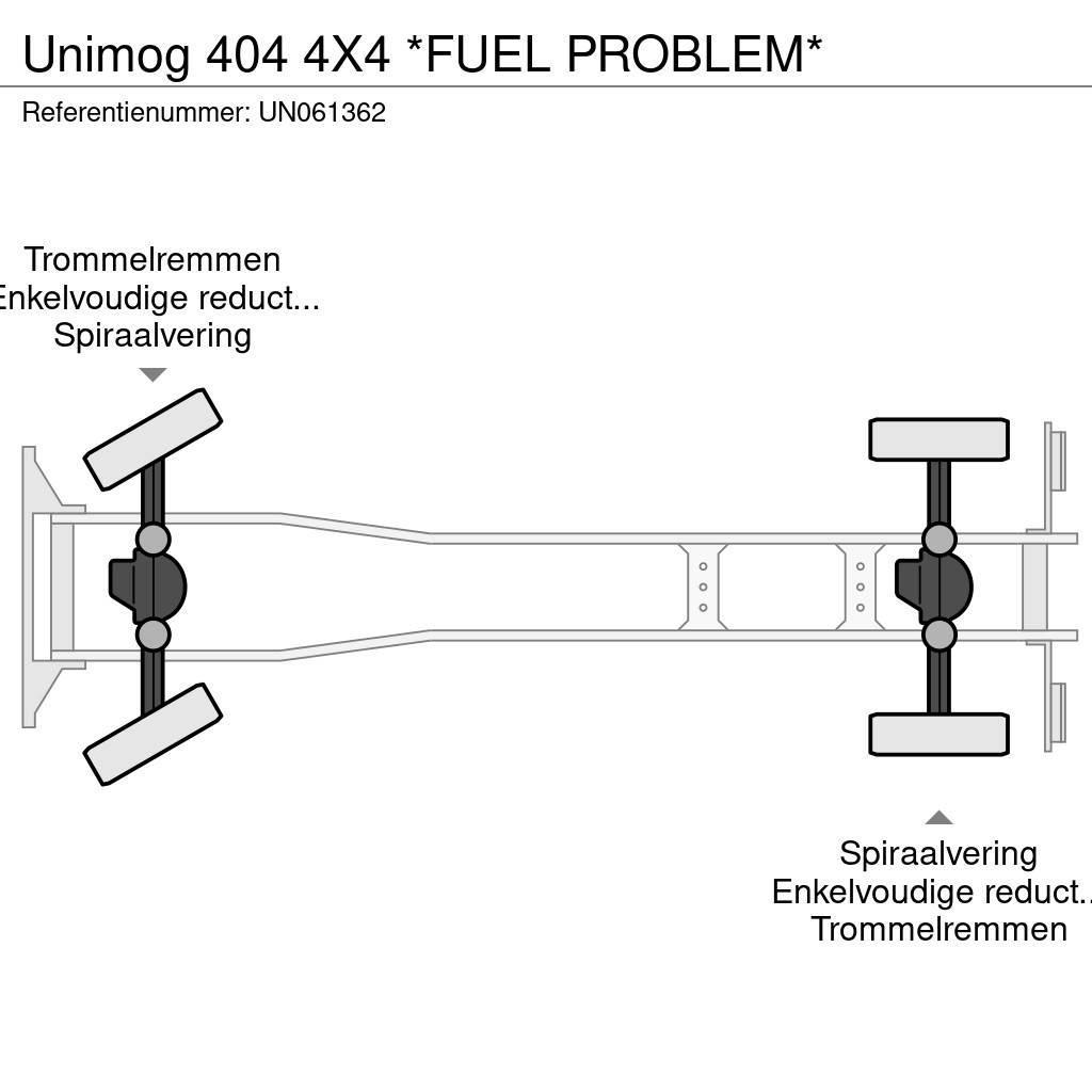 Unimog 404 4X4 *FUEL PROBLEM* Plošinové nákladné automobily/nákladné automobily so sklápacími bočnicami