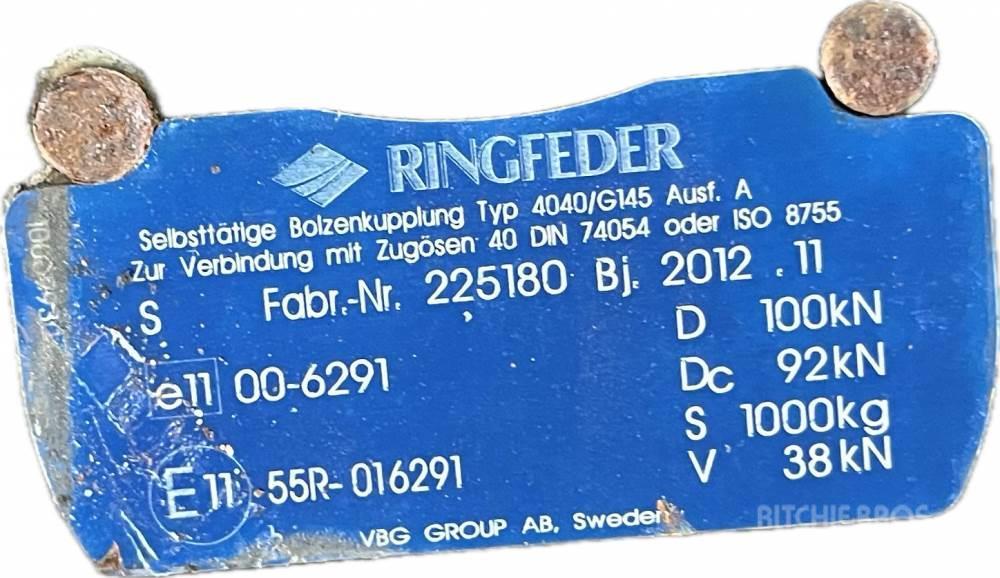 MAN TGL ZADNÍ PŘÍČKA SE ZÁVĚSEM RINGFEDER 4040/G145, 1 Náhradné diely nezaradené