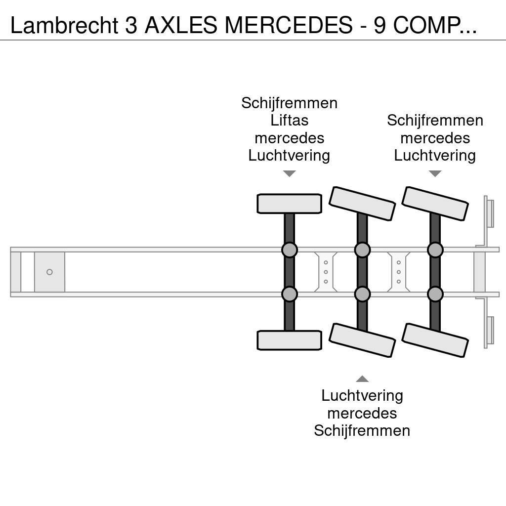  Lambrecht 3 AXLES MERCEDES - 9 COMPARTMENTS - FOOD Cisternové návesy
