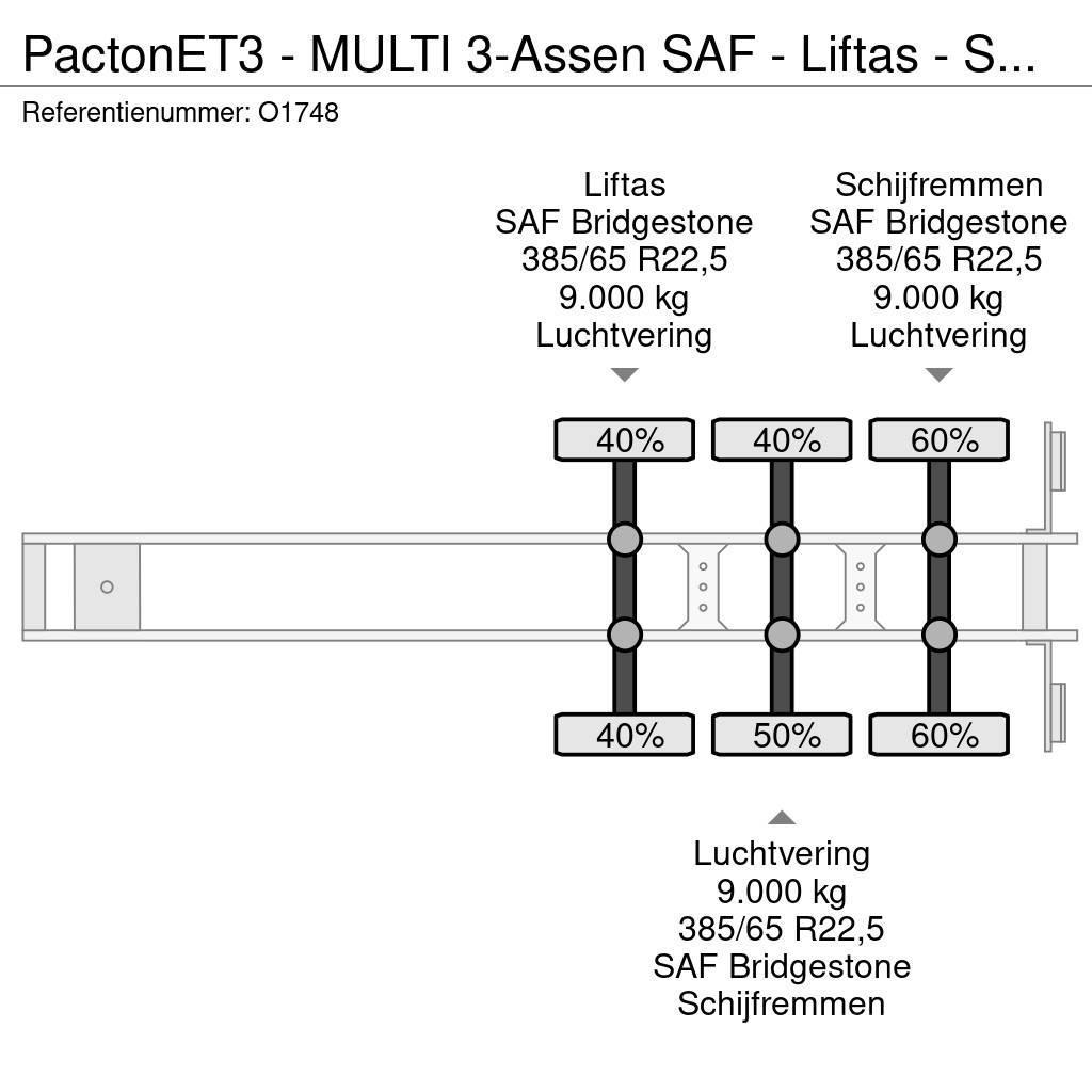 Pacton ET3 - MULTI 3-Assen SAF - Liftas - Schijfremmen - Kontajnerové návesy