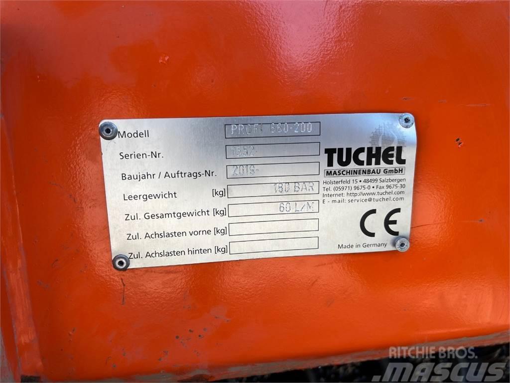 Tuchel Profi 660 kost - 200 cm. bred / Opsamler - kasse - Kolesové nakladače