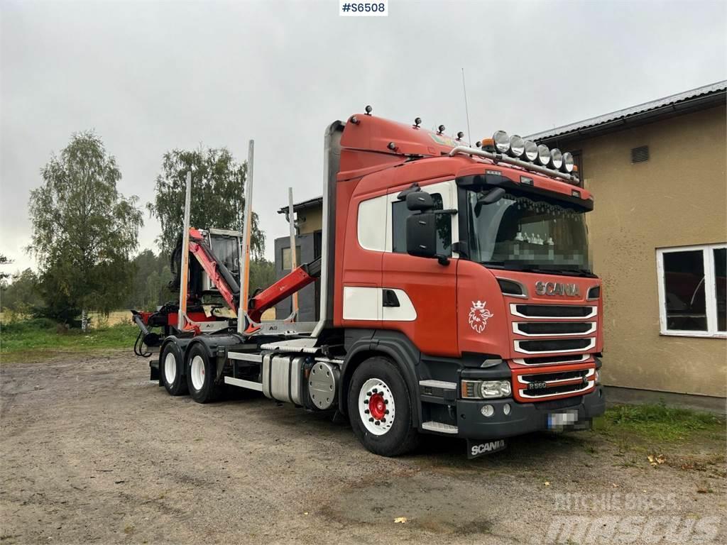 Scania R560 Timber Truck with trailer and crane Nákladné vozidlá na prepravu dreva