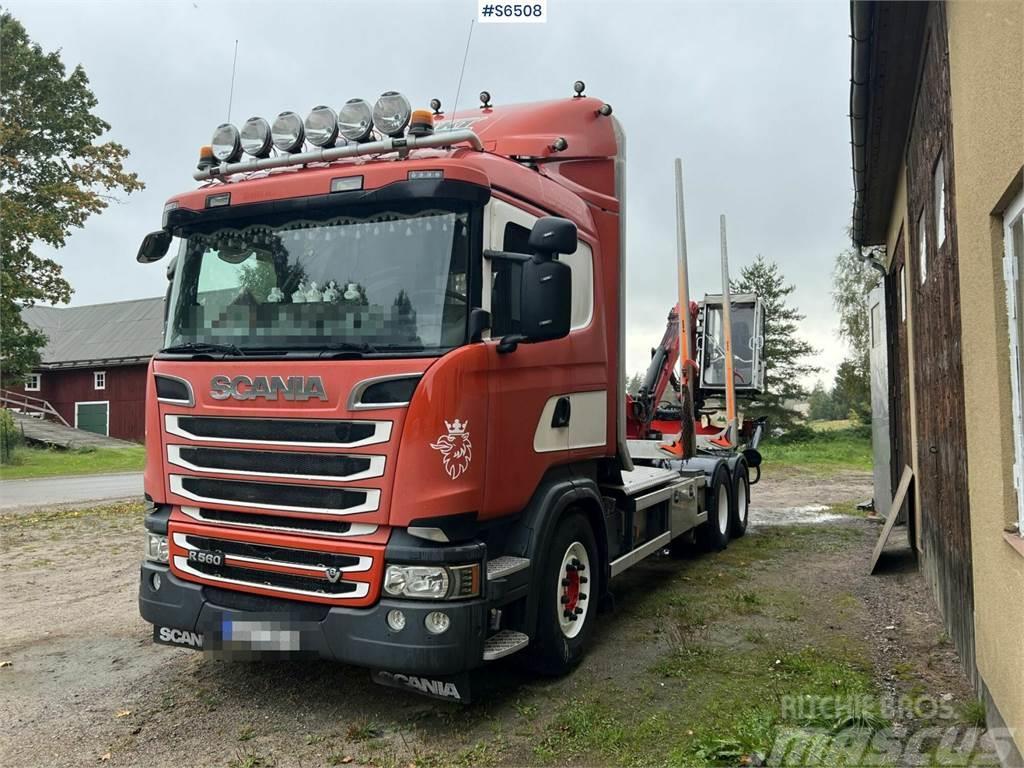 Scania R560 Timber Truck with trailer and crane Nákladné vozidlá na prepravu dreva