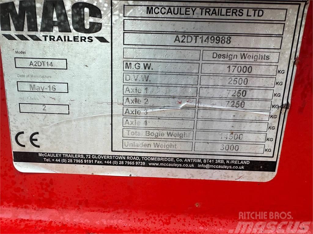  AG McCauley 14 Ton Dump Trailer, Oil & Air Brakes Vyklápacie prívesy