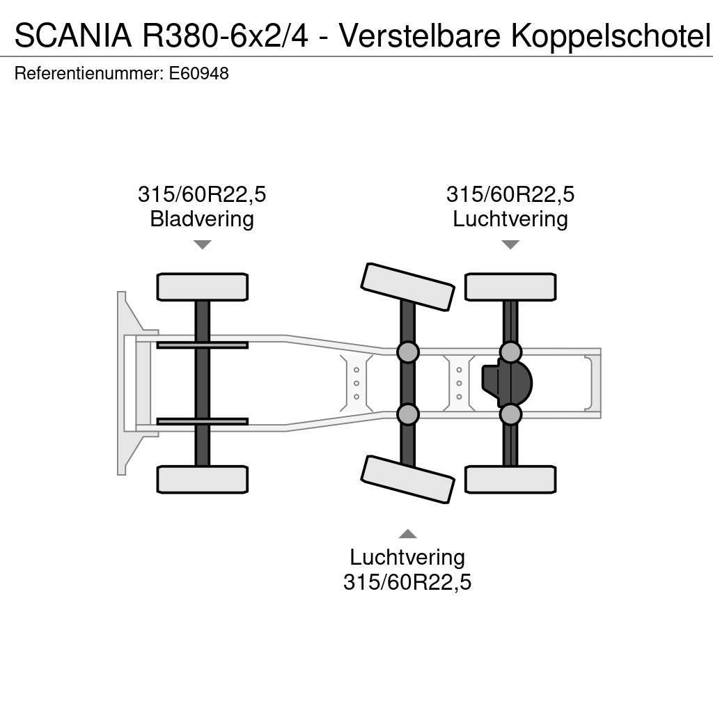 Scania R380-6x2/4 - Verstelbare Koppelschotel Ťahače