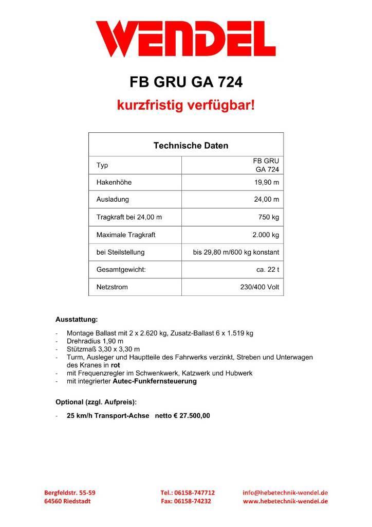 FB GRU GA 724 - Turmdrehkran - Baukran - Kran Stavebné žeriavy