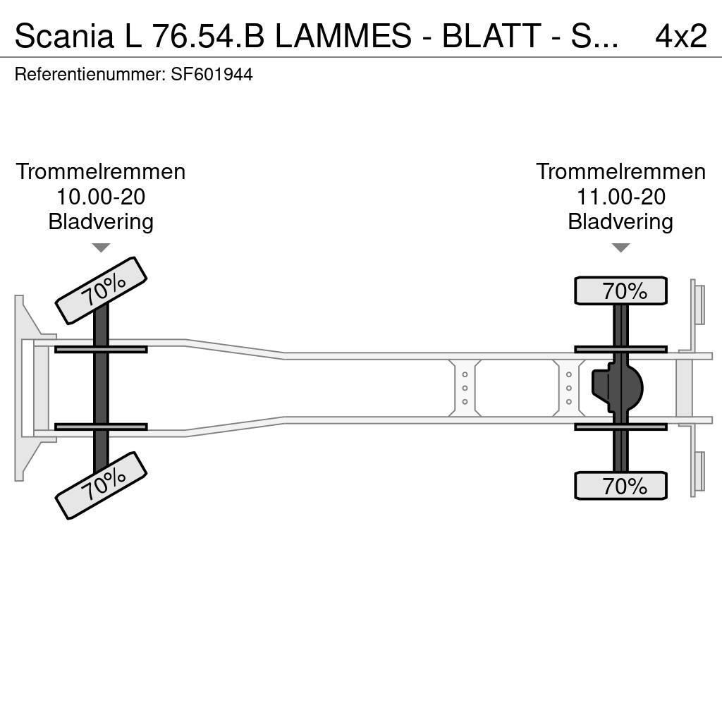 Scania L 76.54.B LAMMES - BLATT - SPRING Plošinové nákladné automobily/nákladné automobily so sklápacími bočnicami