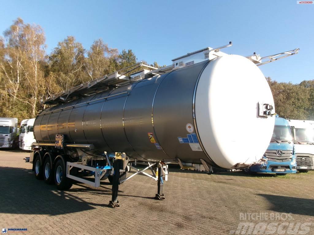 Feldbinder Chemical tank inox 37.5 m3 / 1 comp Cisternové návesy