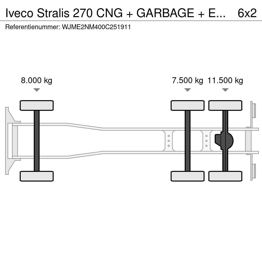 Iveco Stralis 270 CNG + GARBAGE + EURO 5 + 6X2 + RETARDE Smetiarske vozidlá