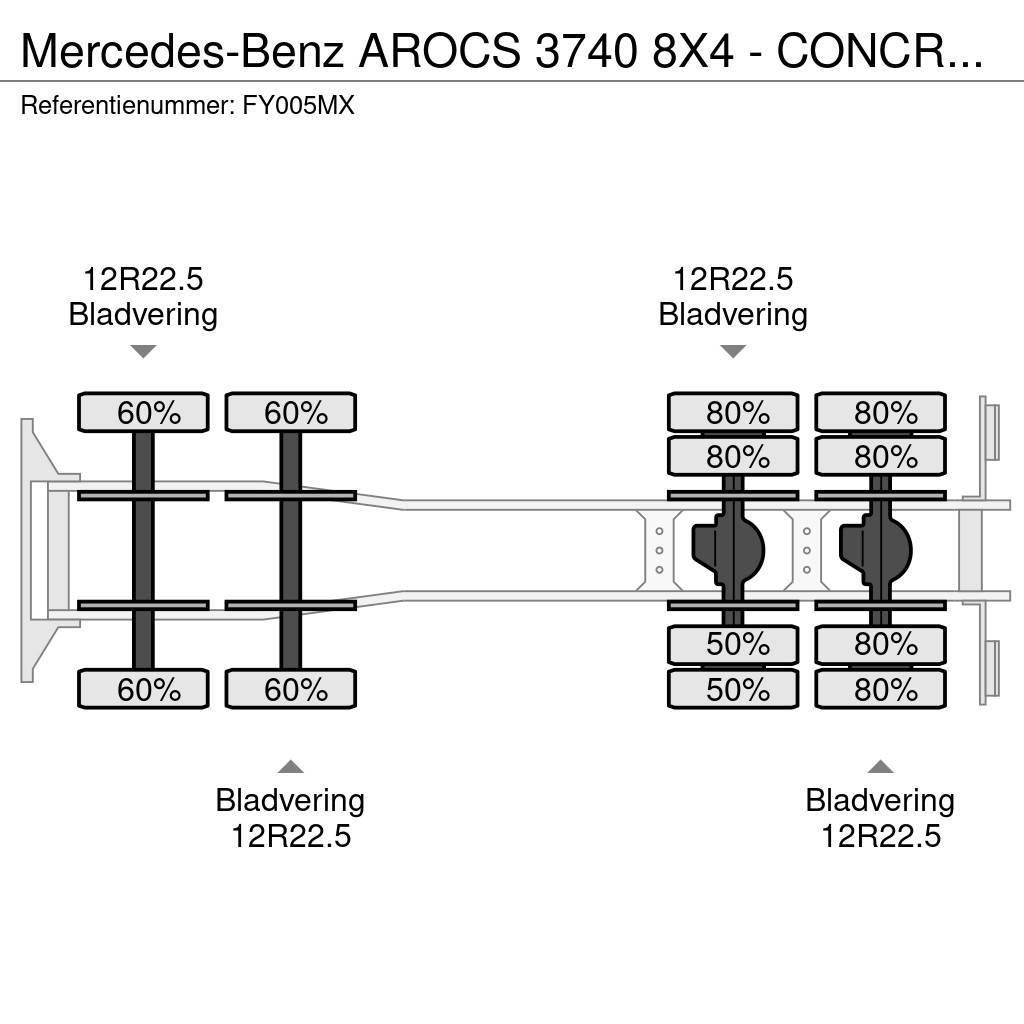 Mercedes-Benz AROCS 3740 8X4 - CONCRETE MIXER 9 M3 EKIPMAN Domiešavače betónu