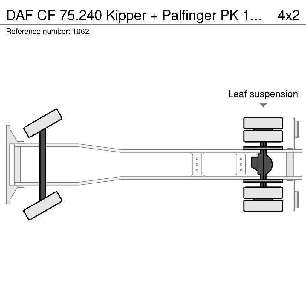 DAF CF 75.240 Kipper + Palfinger PK 10500 Crane Perfec Sklápače