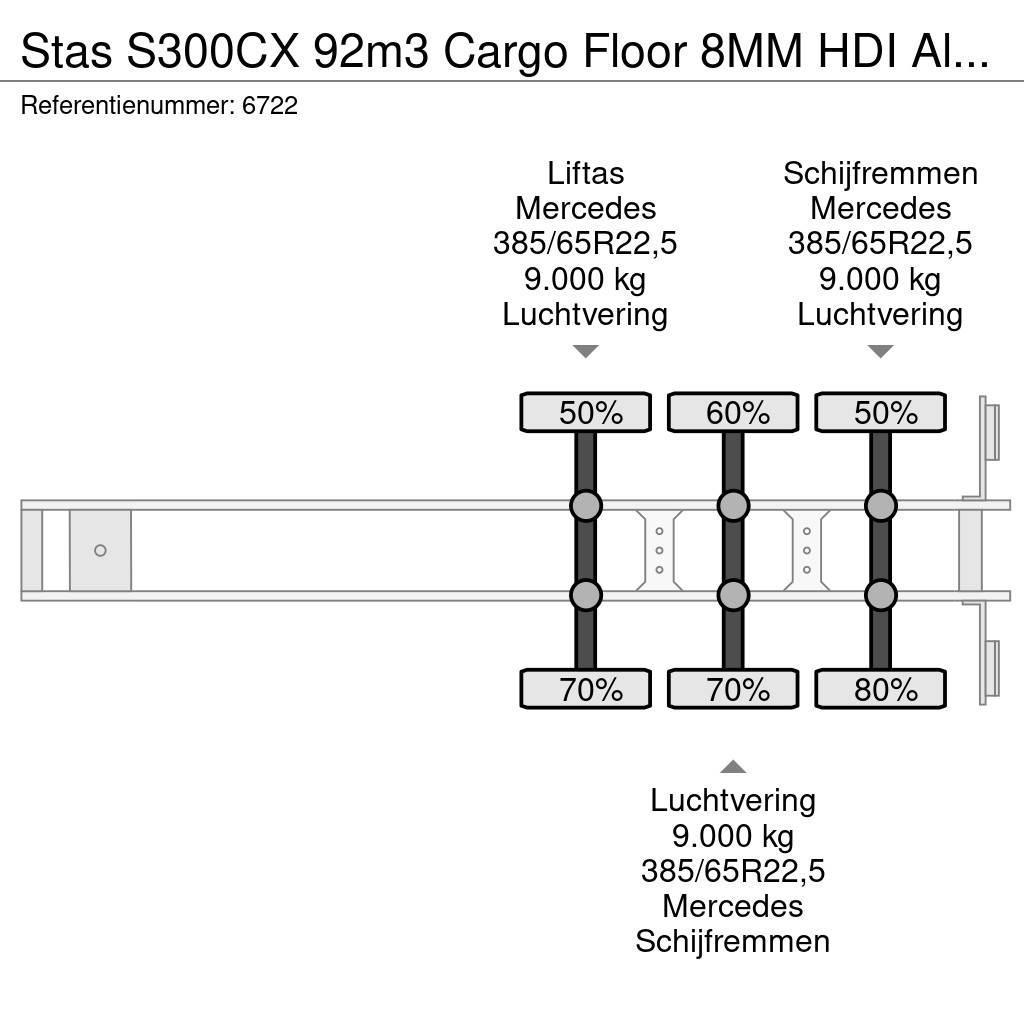 Stas S300CX 92m3 Cargo Floor 8MM HDI Alcoa's Liftachse Návesy s pohyblivou podlahou