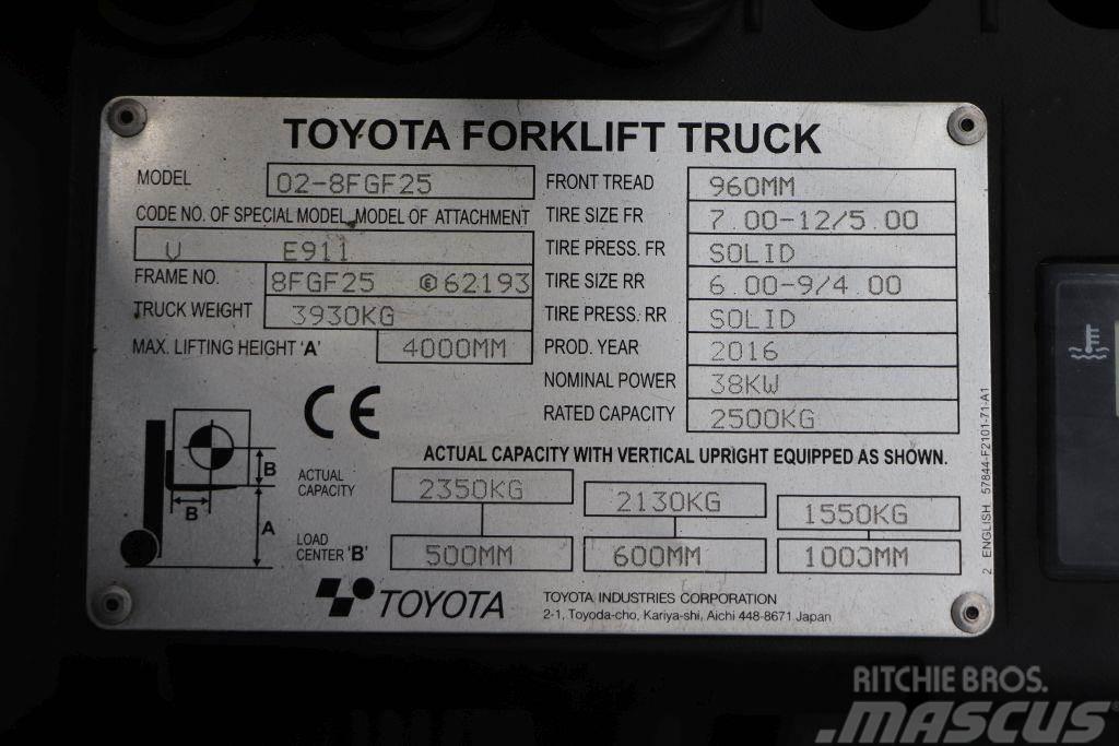 Toyota 02-8FGF25 LPG vozíky