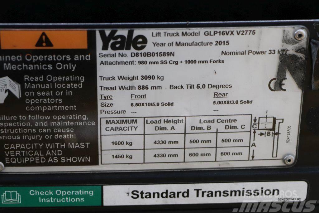 Yale GLP16VX LPG vozíky