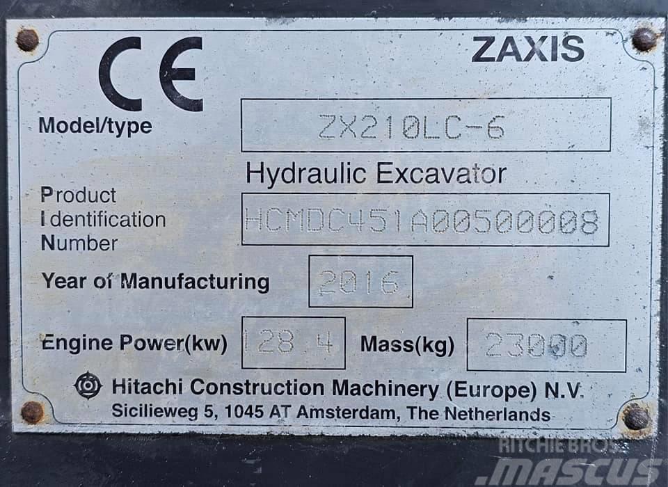 Hitachi ZX 210 LC-6 Pásové rýpadlá