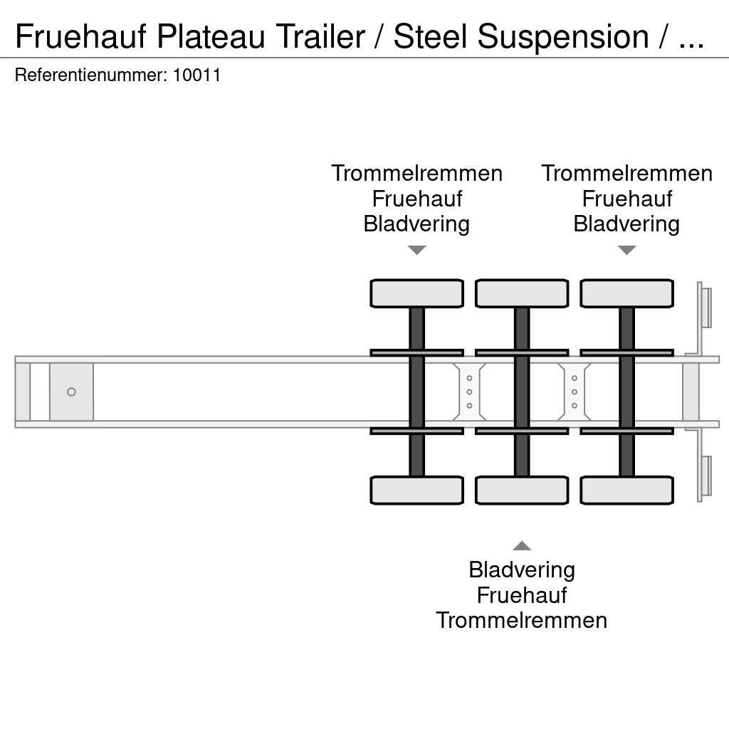 Fruehauf Plateau Trailer / Steel Suspension / Twist-Locks Kontajnerové návesy