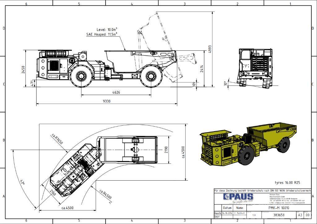 Paus PMKM 10010 / Mining / Dump Truck Podzemné nákladné vozidlá